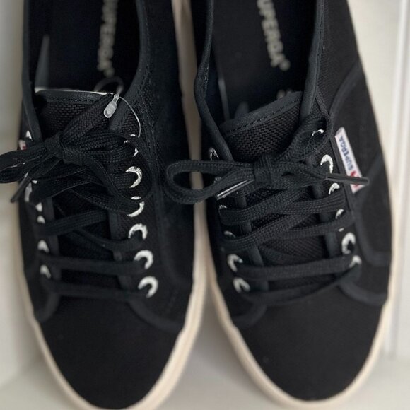 Superga Black Classic Platform Sneaker - Women, Size: 9.5US / 41EU - Picture 3 of 7